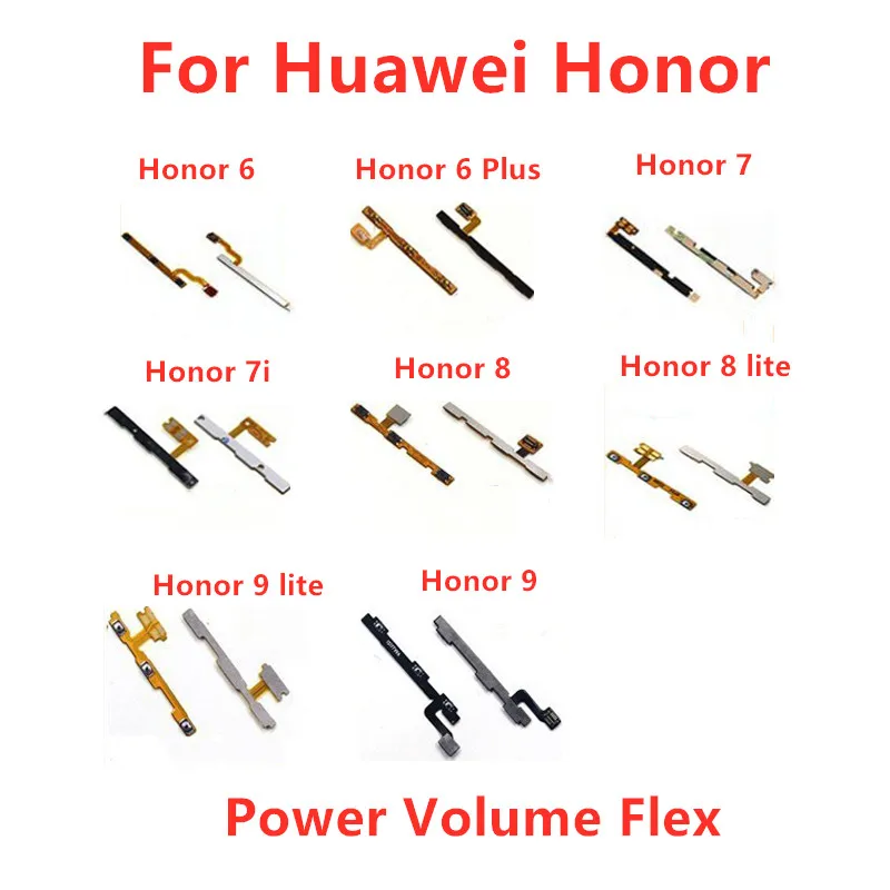 

1pcs Side Power ON OFF Volume Key Button Switch Flex Cable For Huawei Honor 6 plus 7 8 9 Lite 7i Replacement Repair Spare Parts