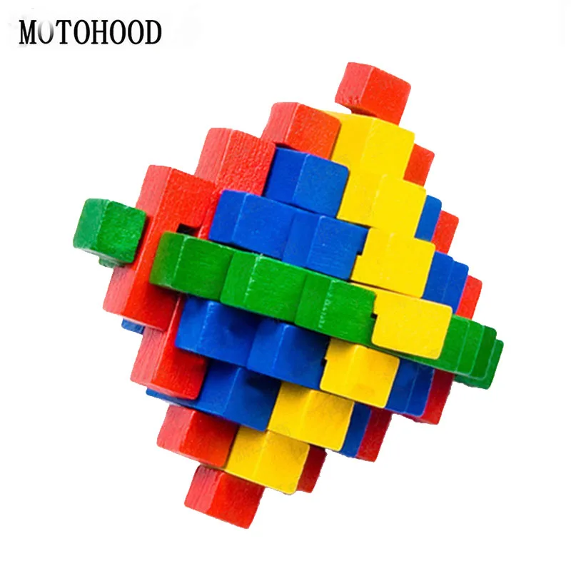 MOTOHOOD Kong Ming Lock en bois imbriqué 3D Puzzles jeu jouet intellectuel éducatif Puzzle chinois serrure pour enfants adultes