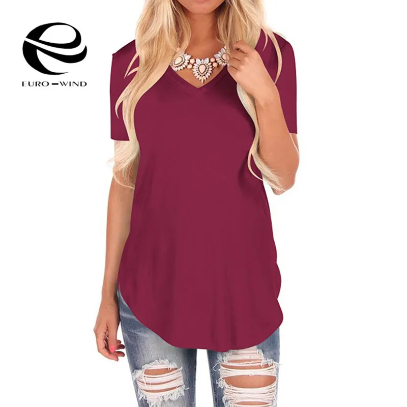 زائد حجم 5XL تي شيرت المرأة الصيف مثير تي شيرت برقبة مثلثة عارضة فضفاض الأساسية قميص قصيرة الأكمام قمم المحملات قمة صلب Camisa الأنثوية