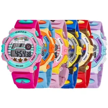 Детские часы водонепроницаемые детские часы для мальчиков и девочек светодиодный цифровой силиконовые спортивные часы резиновые детские будильник Дата повседневные часы
