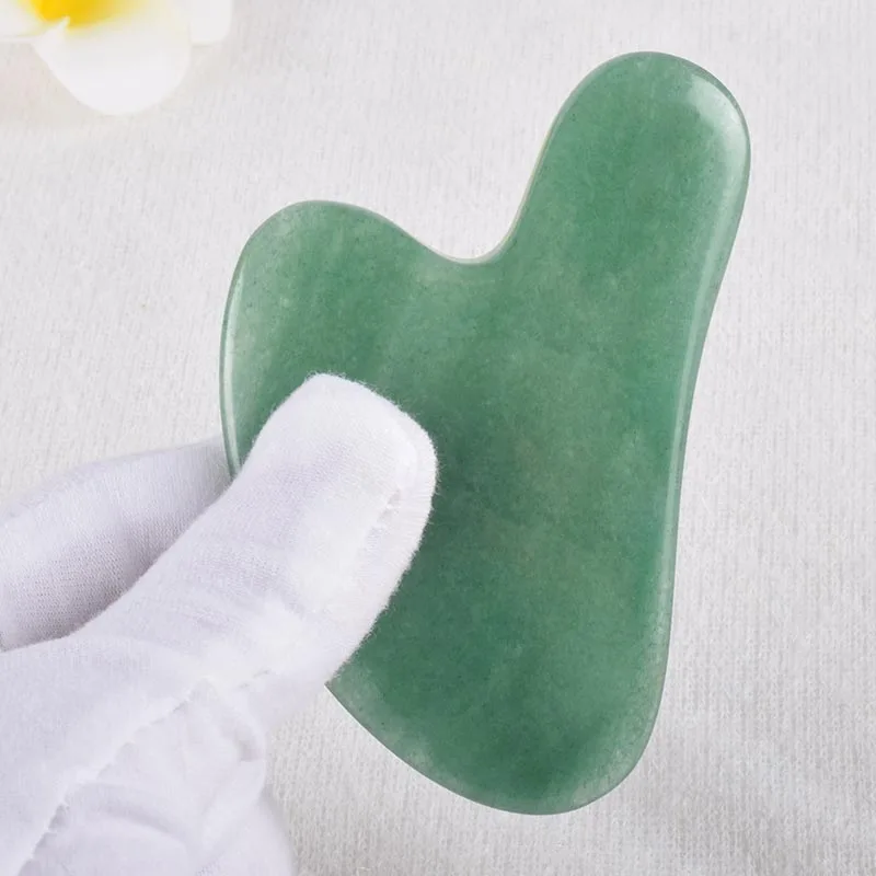 Gua Sha коробки для инструментов набор натуральный авантюрин драгоценный камень спа иглоукалывание выскабливание камень нефрит Исцеление драгоценный камень массаж любовь подарок - Цвет: 1 piece