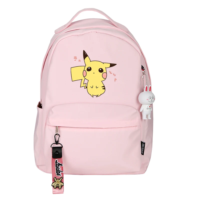 Рюкзак с изображением карманных монстров каваи Пикачу, женский милый рюкзак, школьный рюкзак с рисунком, розовый рюкзак для путешествий Rugzak