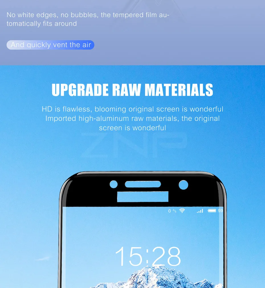 ZNP 15D закаленное Стекло пленка для samsung Galaxy A3 A5 A7 полный закругленный протектор экрана на samsung J5 J7 J4 J6 плюс Стекло