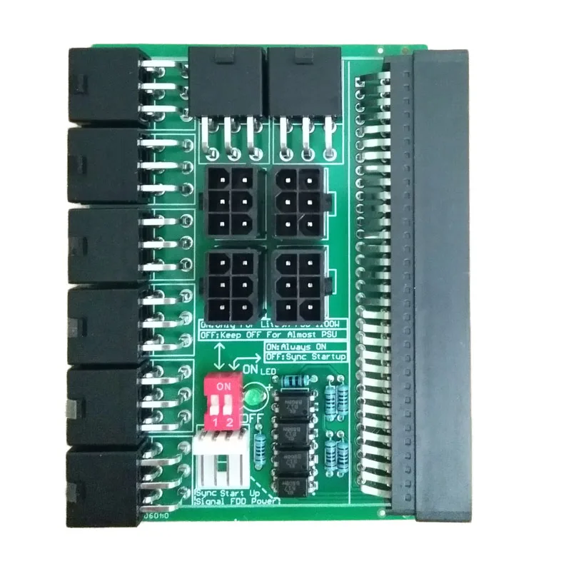 بطاقة جرافيكس PCI-E الناهض 6Pin x 10 لوح مهايئ إلى 12 ميناء للكمبيوتر سيفر امدادات الطاقة