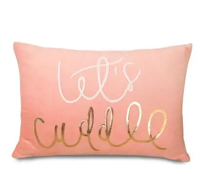 Милый розовый чехол для подушки с белыми шерстяными шариками, пушистый чехол для подушки, декоративная Черная/Розовая золотистая наволочка с рисунком, декор для дивана - Цвет: 30x45cm
