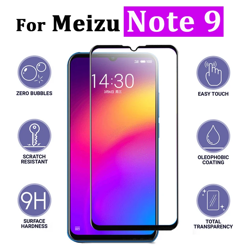 

Full Cover For Meizu Note 9 Tempered Glass Screen Protector On Meizo M9 Not Note9 Front For Meilan Protective 9H Phone Film