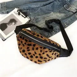 Модная поясная сумка для женщин и девочек с леопардовым принтом на молнии плюшевая поясная сумка для женщин bolsa cintura hombre