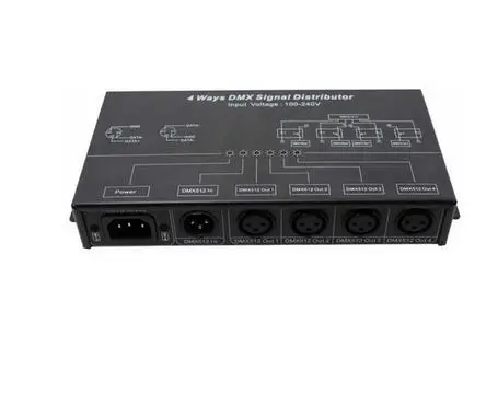 DMX124 усилитель DMX/сплиттер/ретранслятор сигнала DMX/4 выходных порта распределитель