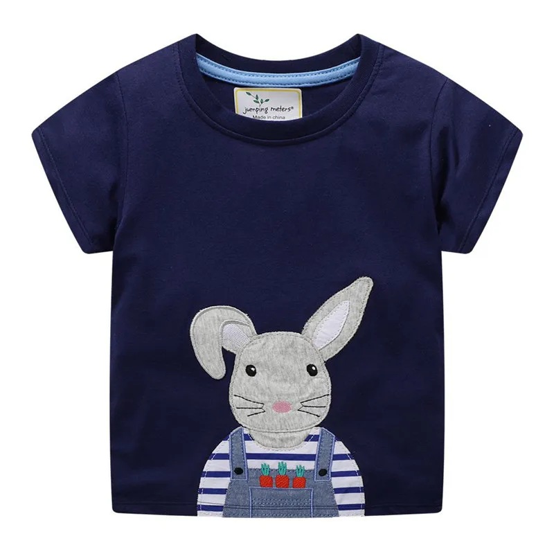 

Summer Baby Boys T shirt Cute Rabbit Printed Cartoon T shirt Tops Children Summer Clothes Cotton Baby Tees for Boys
