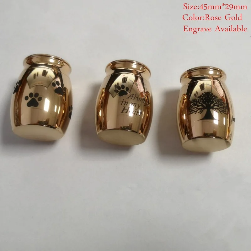 

KLH01 45mm Height Paw Print/Tree of Life Engraved Mini Cremation Urn Hold Ashes of Loved Pet/Human Keepsakes Urn