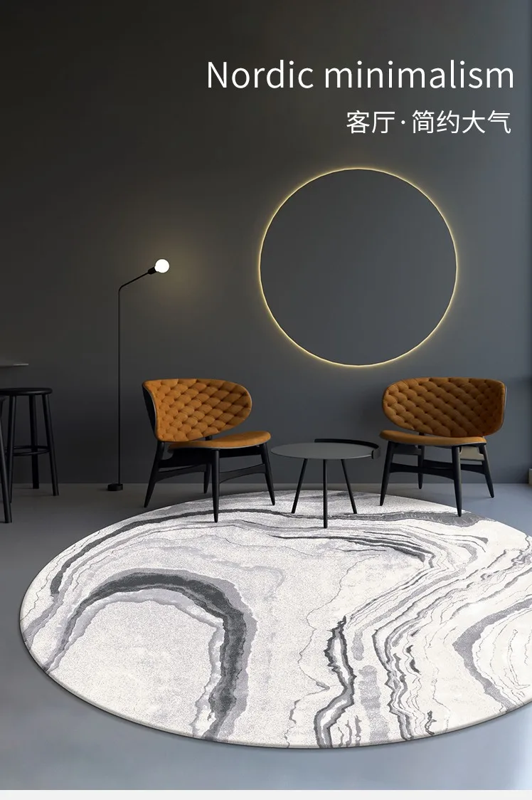 Пост современный узор круглой формы художественный коврик для гостиной, большой размер дом в скандинавском стиле декорирующая машина плетение прикроватный коврик