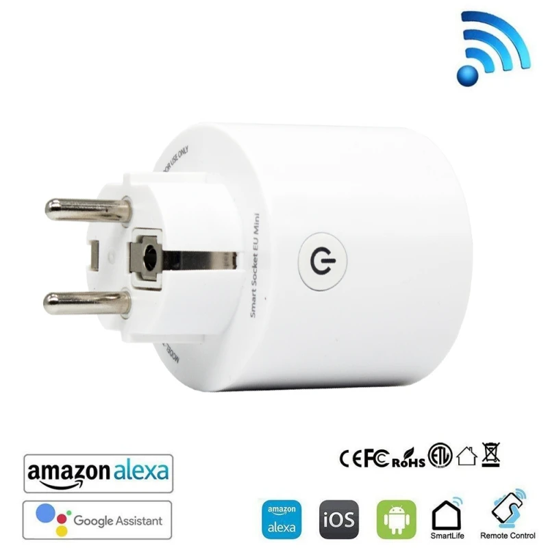 

2018 WiFi Connected Socket Smart WiFi Socket Works with for Voice Control Remote Control and Timer Function