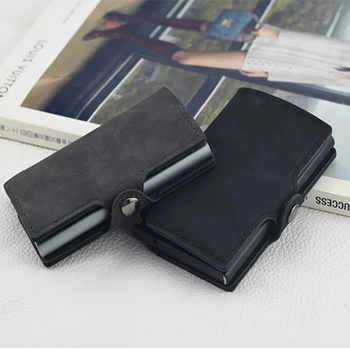 

Wallet Men Money Bag Mini Purse Male Aluminium Rfid Card Holder Wallet Small Smart Wallet Thin Vallet Walet