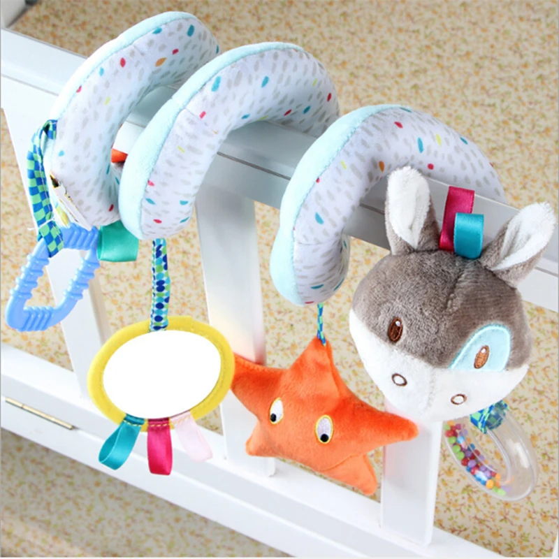 Carton Animals Baby Soft Toy Baby Stroller Toys Donkey Elephant Bed