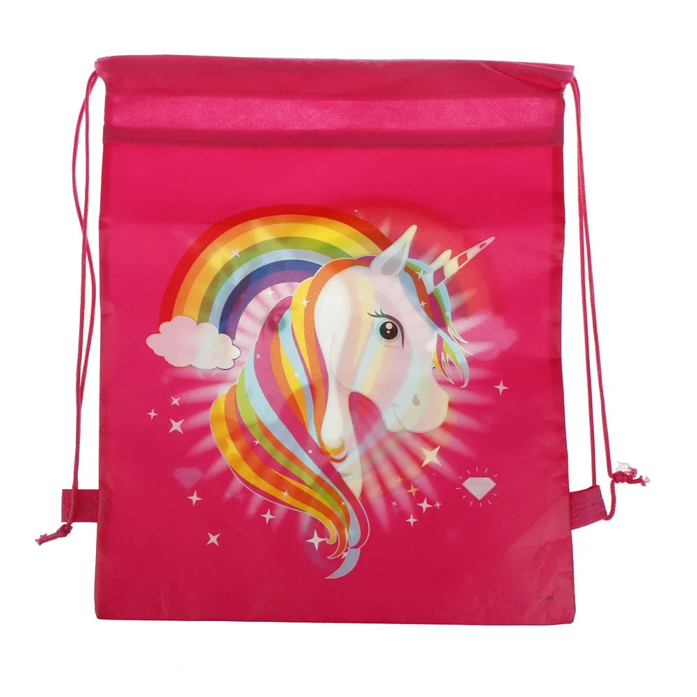 

1PCS unicorn drawstring bags kids back bags cartoon theme string bags