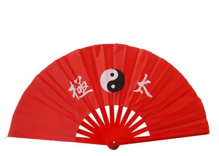Черный красный Taiji кунг фу вентилятор из чистого пластика Tai Chi двухсторонний