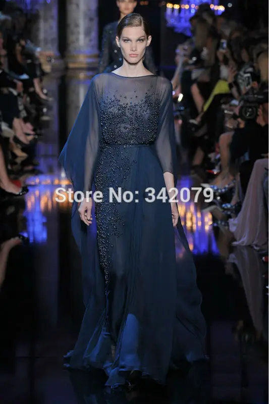 midnight blue chiffon dress
