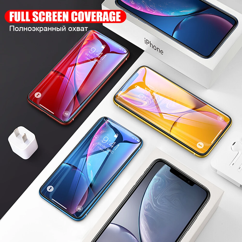  TOMKAS 5D Schutz Glas Auf die Für iPhone 7 6 Glas Gehärtetem Glas auf iPhone 6 s 8 Plus iPhone X XR