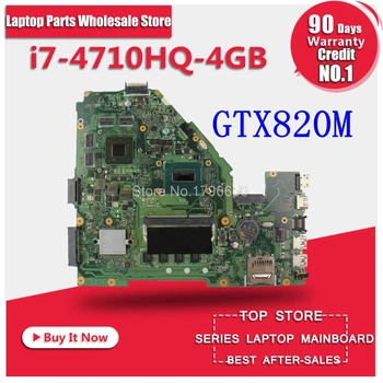 

with i7-4710HQ/4GB RAM GTX820M LVDS X550JD motherboard For Asus X550JK X550JD X550J A550J FX50J Laptop Mianboard 100% test ok
