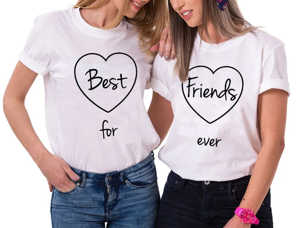 

Skuggnas Best Friends forever T shirt Bff Clothing Best Friend Gift T-shirt Short Sleeve 90s aesthetic BFF Clothing drop ship