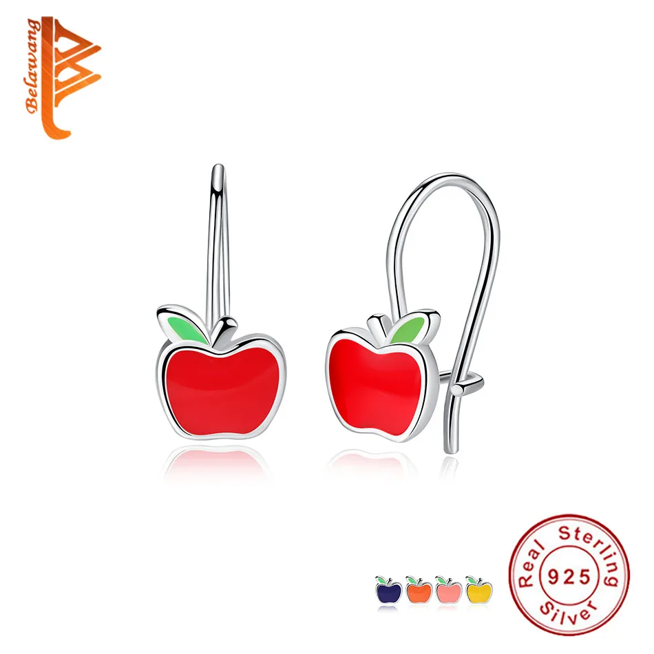 BELAWANG Стерлинговое Серебро, серьги-гвоздики с фруктами для девочек, для детей, 925 серебряные милые серьги, подарок на год