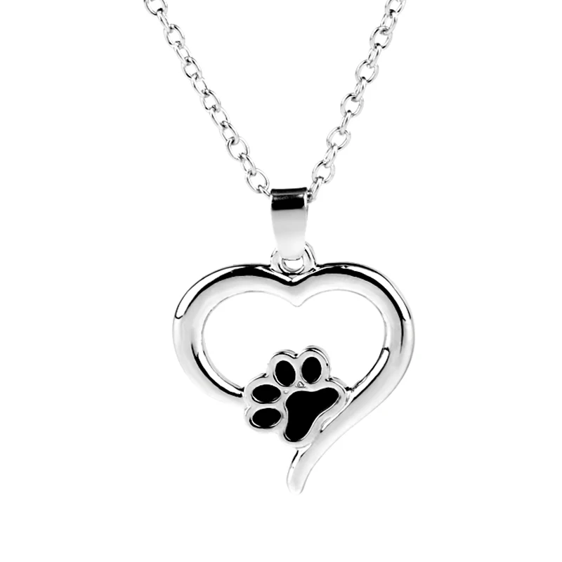 Women Jewelry Pendant Pets Dog Cat Paw Choker Chunky Chain Bib Necklace Gift