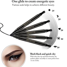 Eyeliner Pencil Waterproof Eyeliner Stamp Double Head Long-Lasting Eye Makeup Natural Liquid Eyeliner Pen 5 Styles