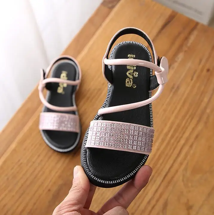 

2019 summer little girls sandals princess Bright diamond kids sandals for girls fashion new Pendant children shoes