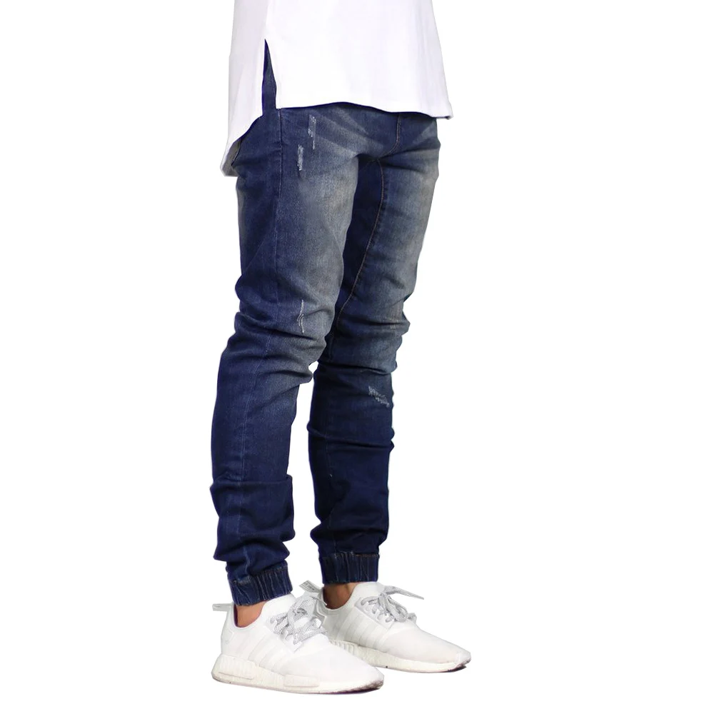 Koop Mode Stretch Mannen Jeans Denim Jogger Design Hiphop Joggers Voor Mannen Y5036