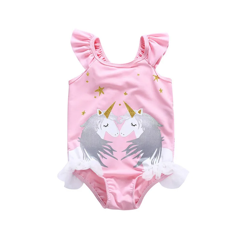 

Baby Girl Unicorn Swimwear Girls 1-8Y Toddler Girl One Piece Swimsuit Cute Swan Kids Swimming Suit Children Skirt Bathing Suit