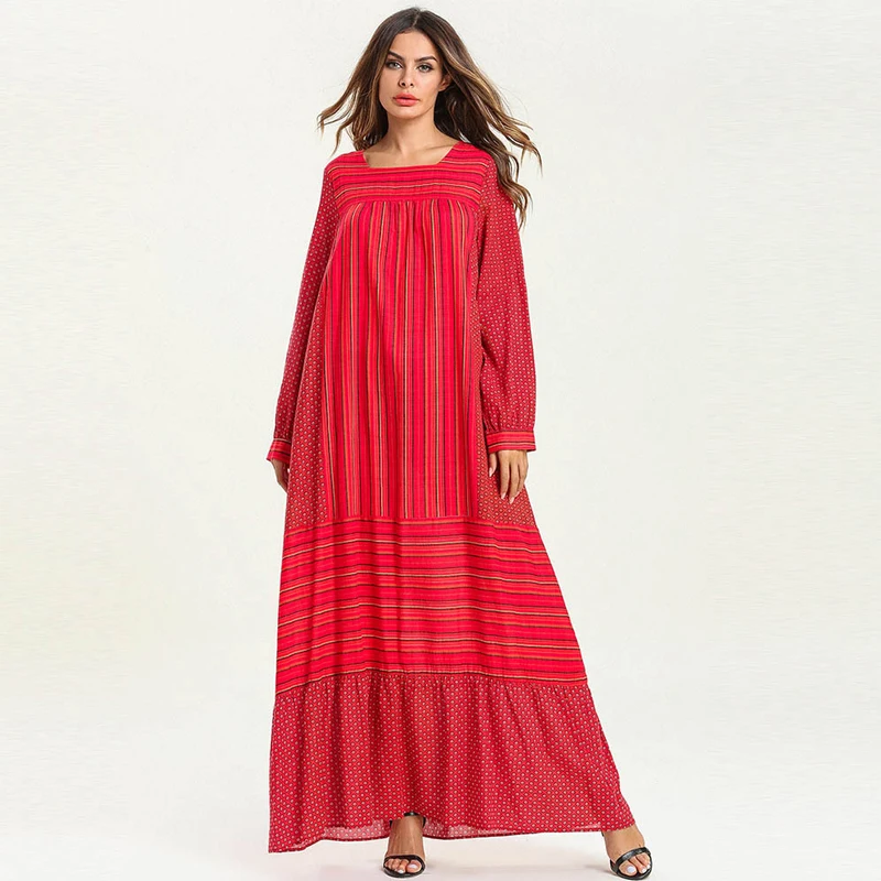 

Red Vestidos Abaya Dubai Muslim Dress Abayas For Women Hijab Dress Kaftan Ramadan Caftan Jilbab Elbise Turkish Islamic Clothing