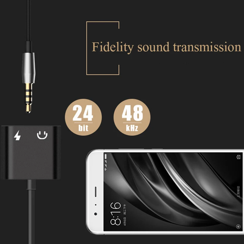 USB Type C to 3.5mm Earphone Adapter Charger USB-C Audio Cable Aux 3.5 Jack Headphone Adapter for Xiaomi Mi6