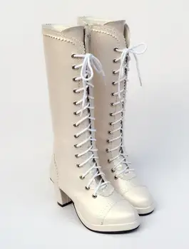 

Women's Knee-High Japanese Style Sweet Flower Trim Lace Up Princess Boots Lolita Cosplay Boots Side Zip