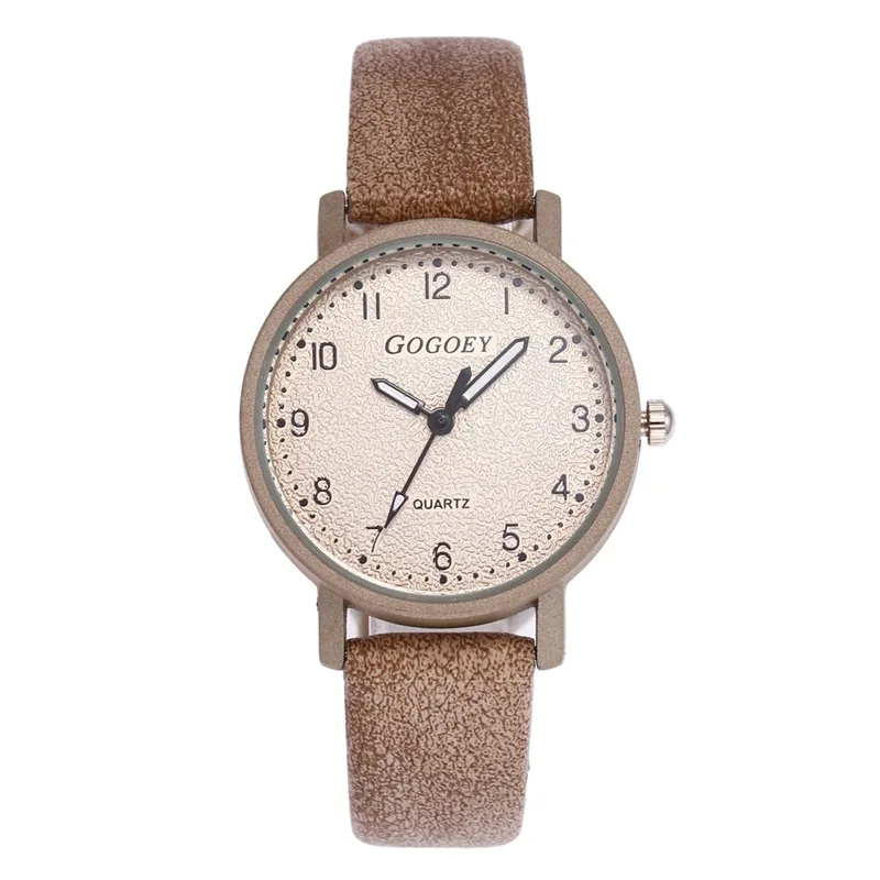 Gogoey женские часы роскошные кожаные женские часы модные наручные часы для женщин браслет часы Relogio Feminino Saat - Цвет: khaki