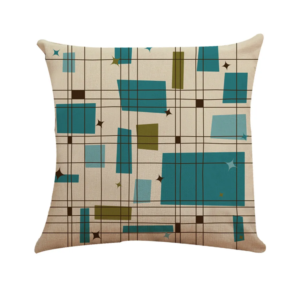 

Pillow Case Geometric Flax European Style Mixed Cushion Cover 45x45 Pillow Case Sofa Bed Home Decoration Festival Marble APR16