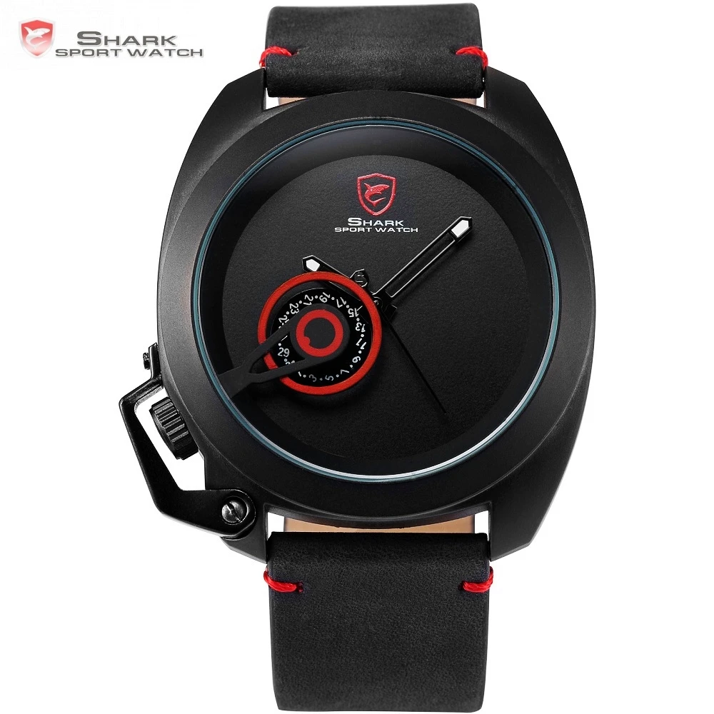 Tawny SHARK Sport Watch Red Date Crown Guard Design Male Luxury Genuine Leather Wrist Watches Mens Fashion Quartz Relogio /SH446 Tawny SHARK Sport Watch Red Date Crown Guard Design Male Luxury Genuine Leather Wrist Watches Mens Fashion Quartz Relogio /SH446