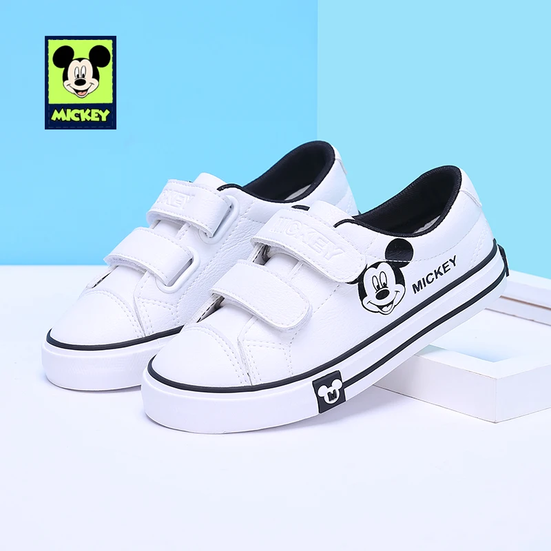 

Disney Children's Casual Shoes Mickey spring autumn boys girls leather fashion travel casual sneakers shoes for kid Size 24-37