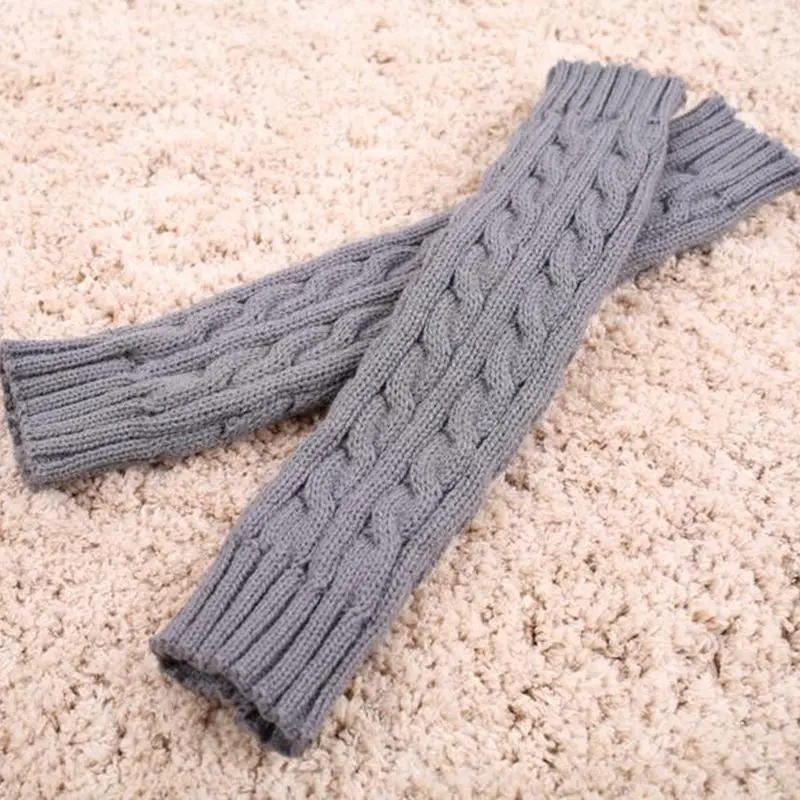 

1 Pair Fashion Arm Warmer knitted Long Gloves Autumn And Winterfingerless gloves women