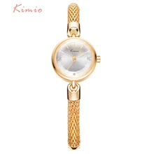 KIMIO Señoras Simples Pequeño Dial Pulsera de Malla de Banda Relojes de la Mujer 2016 Marca de Lujo Reloj de Las Mujeres Relojes de Pulsera de Oro Para Las Mujeres reloj