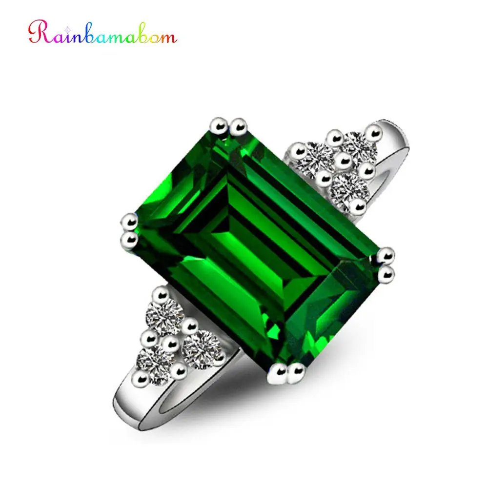 

Rainbamabom Claasic 925 Solid Sterling Silver Sapphire Amethyst Citrine Emerald Wedding Engagement Bands Ring Jewelry Wholesale