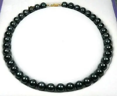 

Wholesale FREE SHIPPING HUGE 12MM TAHITIAN NATURAL BLACK PEARL NECKLACE 14KGPG 18