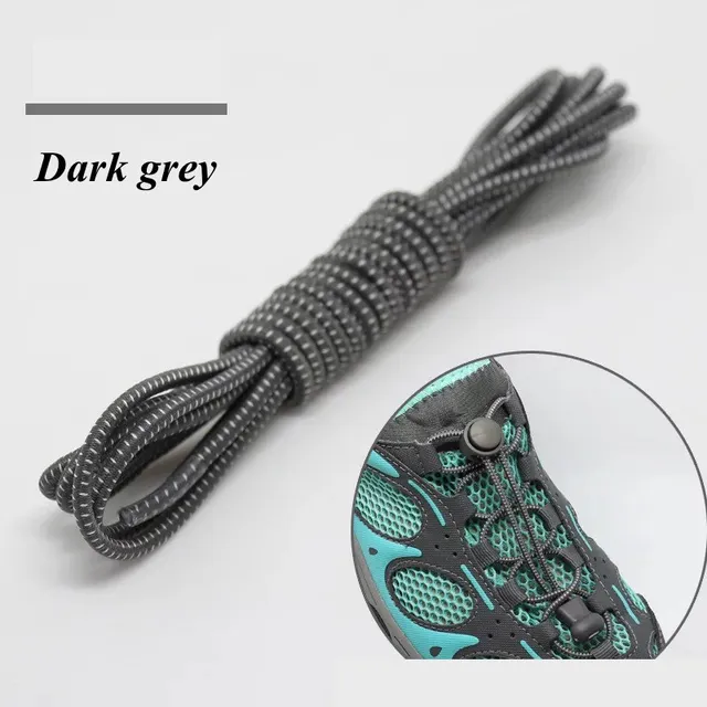 1 Pair Sports Elastic ShoeLaces No tie Shoe Laces Kids Adult Lazy Locking laces Shoe accessories lacets elastique chaussure Dark grey