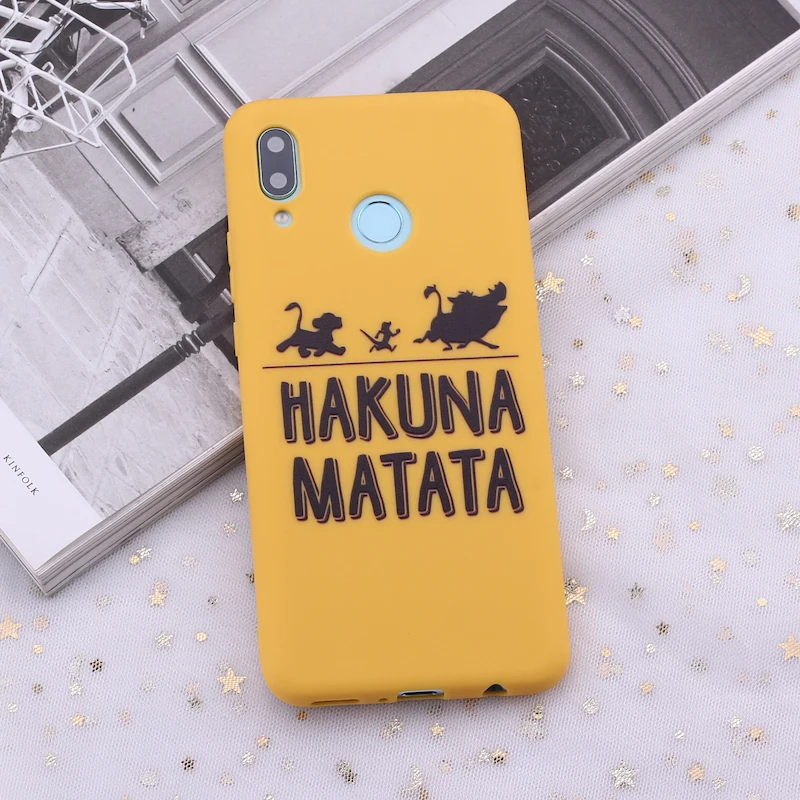 Для Samsung S8 S9 S10 S10e Plus Note 8 9 10 A7 A8 Hakuna Matata Король Лев конфеты силиконовый чехол для телефона Capa Fundas Coque - Цвет: Yellow