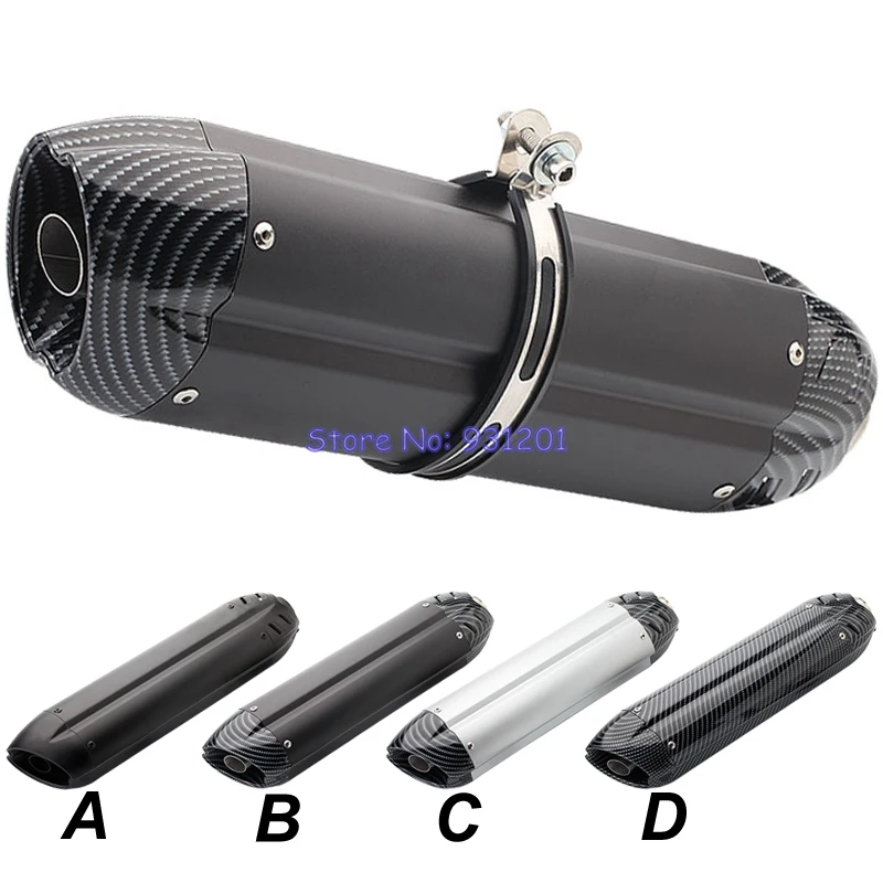 

Inlet 51mm Motorcycle Exhaust Pipe Muffler 470mm Universal Stainless Steel Motorbike Mufflers Escape Slip On