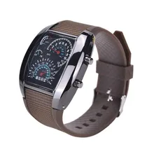 Авиационный светодиодный часы, модные часы с календарем, часы с приборной панелью автомобиля, дизайнерские часы