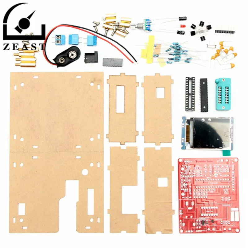 

DIY Mega328 Transistor Tester Kit Capacitance Inductance ESR Meter Diode Triode With Case 6.8V 12V DC