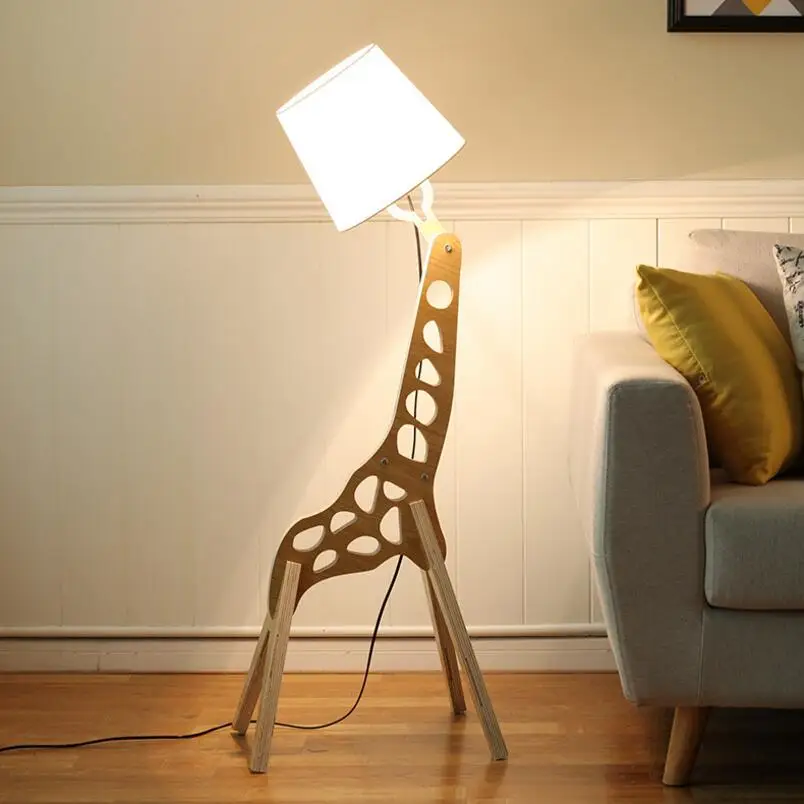 

LED floor lamp Wood color modern creative lighting newest floor lamp adjustable posture AC85-265V 5W indoor lamp