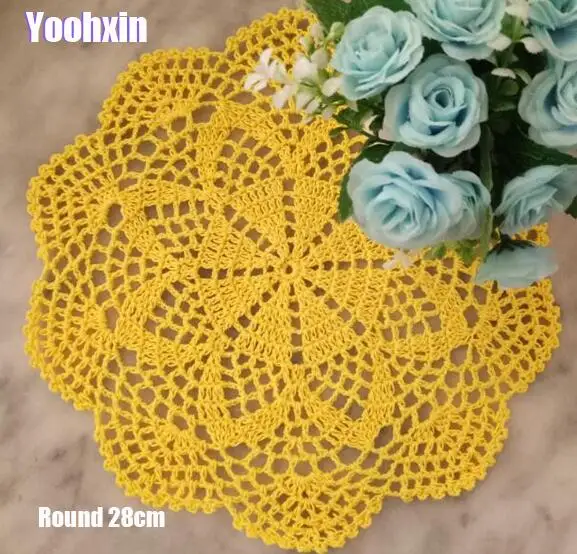 14colors Luxury Cotton Round Placemat Cup Coaster Mug Kitchen