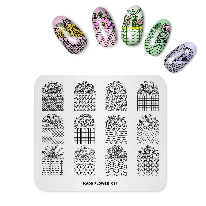 Flower nail Art Templates Stamping Polish Flowers Patterns Stencils For Steel Nails Stamping