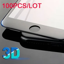 100 шт/партия для Iphone X 8 7 7plus 6s 6plus 3D полное покрытие протектор экрана Настоящее Закаленное стекло пленка для Iphone X 8 7 6 Plus